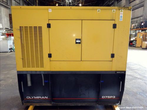 Used- caterpillar / olympian 75 kw standby (67 kw prime) diesel generator set, m for sale