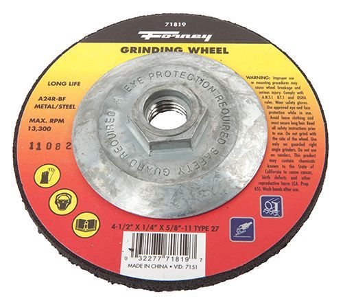 Metal wheel,4.5x1/4x5/8-11 t27 for sale