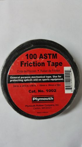 Plymouth 1002 3/4&#034; x 60&#039; 100 ASTM Friction Tape 4pcs
