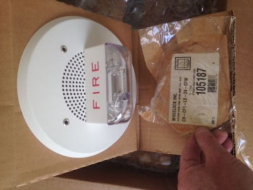Cooper wheelock ch-cf1-ls-24-cfw 24vdc ceiling fire alarm strobe chime wht qty 4 for sale