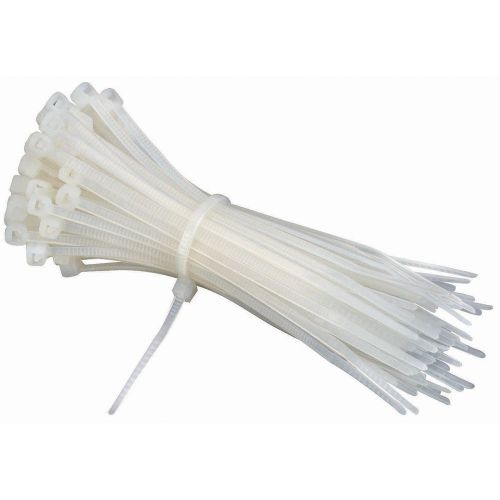 100 pc 4 inch cable / zip ties (white) 18lb load 3/16 max loop diameter