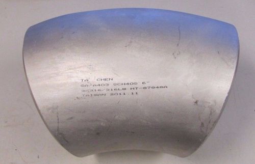 TA CHEN SA/A403 WP316/316LW SCH40S 45° 6&#034; STAINLESS S/S BUTTWELD ELBOW FITTING