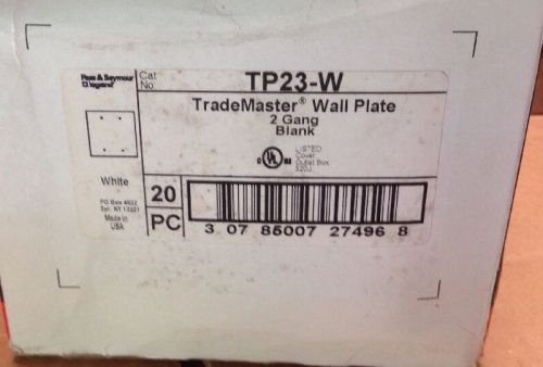 2 cases (40) pass &amp; seymour trade master wall plate 2-gang blank tp-23w for sale