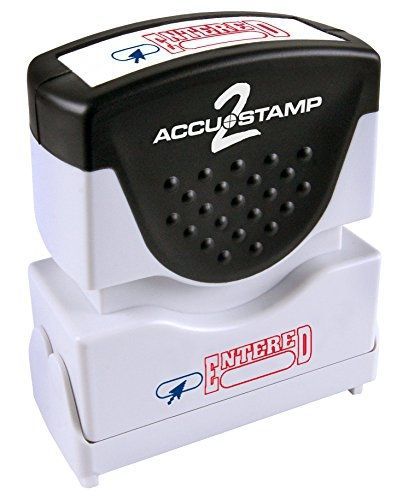 AccuStamp ACCUSTAMP &#034;ENTERED&#034; Shutter Stamp with Microban Protection, Pre-Inked