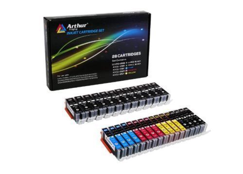 28 Pack Arthur Imaging Compatible Ink Cartridge Replacement for Canon \\