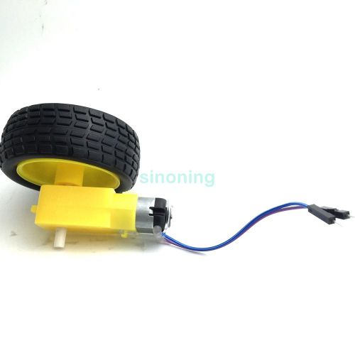 DC Motor Robot Gear Motor TT &amp; Wheel Tire with Dupont Male Plug for Arduino