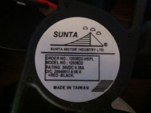 1x 12038d2-hspl  sunta fan 120 mm x 38 mm 2800 rpm  24 volt dc 0.38a for sale
