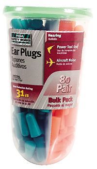 EAR PLUG,FOAM,BULK,80-PR/PK