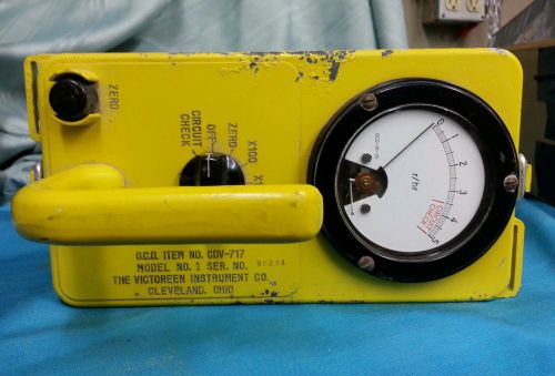 1965 Yellow Victoreen Radiation Meter Model No. 1 O.C.D. NO. CDV-717
