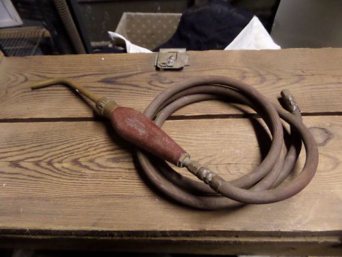 vintage prest-o-lite handle, tip &amp; hose oxy acetylene welder brazer