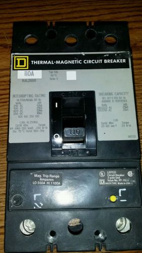 Square d circuit breaker kal26110 600 vac 110 amp for sale