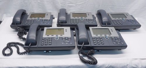 Lot of 5x cisco cp-7940g unified voip office phone w/ handset for sale