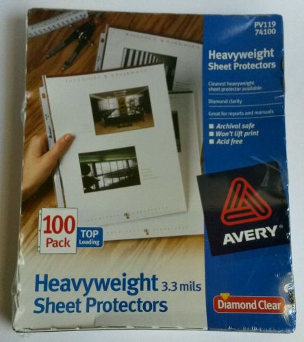 Avery Diamond Clear Heavyweight Duty Sheet Protectors 100 Pack 74100 PV119
