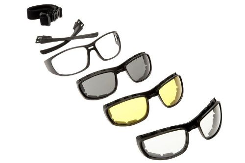 New ugly fish safety multi-lens glasses grenade matt black frame sm/clr/yel lens for sale