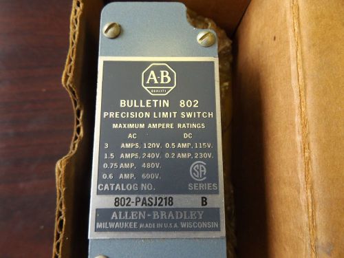 Wholesale liquidation allen bradley 802-pasj218 limit switch push roller nos for sale