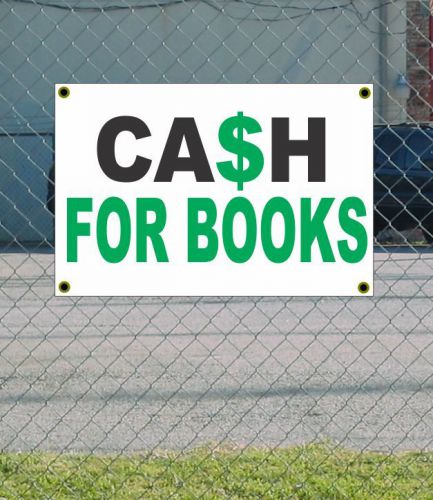 2x3 CASH FOR BOOKS Black &amp; Green Banner Sign NEW Discount Size &amp; Price