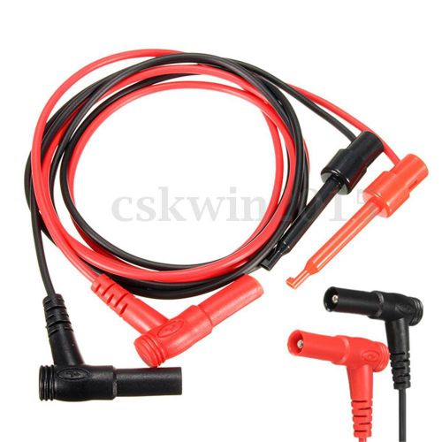 1Pair 22 AWG Multimeter Test Equipment Banana Plug to Test Hook Clip Probe Cable