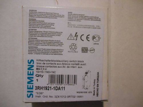 SIEMENS 3RH1921-1DA11 AUXILLARY CONTACT &#034;NIB&#034;