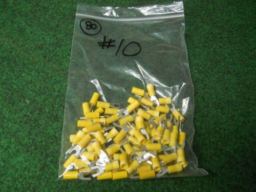 # 10 Spade Terminals Yellow 12-10 AWG Connectors stake on lot of 80