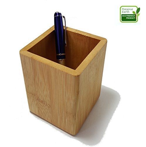 Riun Ex Premium Bamboo Wood Desk Pen Pencil Holder | Cup Stand For Pens,