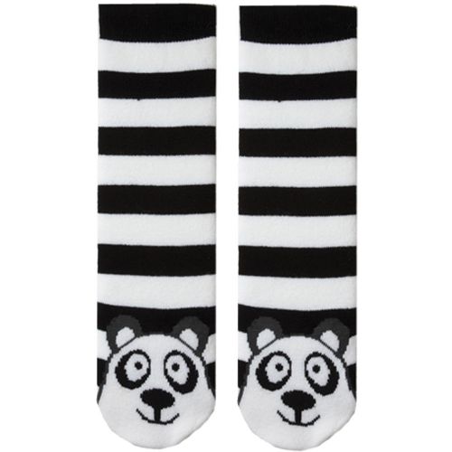 Tubular Novelty Socks-Panda - Black &amp; White Stripe