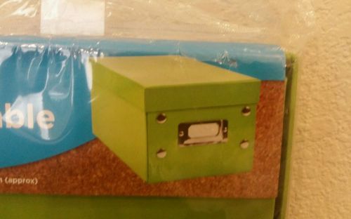 Green Foldable Box 10.24 in. x 6.3in x 5.3   Office or Home storage