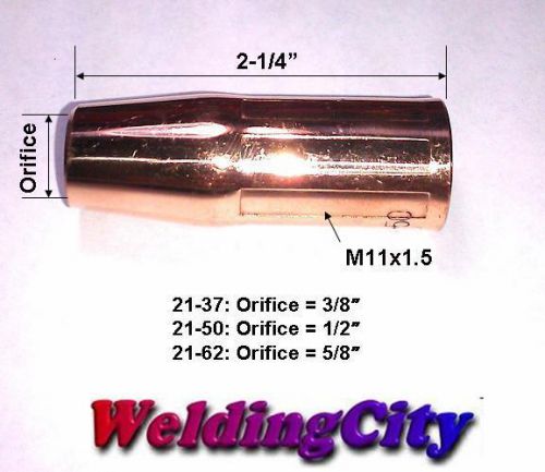 2-pk nozzle 21-62 (5/8&#034;) lincoln magnum 100l &amp; tweco mini/#1 mig welding guns for sale