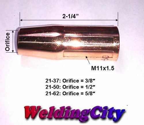 2-pk Nozzle 21-62 (5/8&#034;) Lincoln Magnum 100L &amp; Tweco Mini/#1 MIG Welding Guns