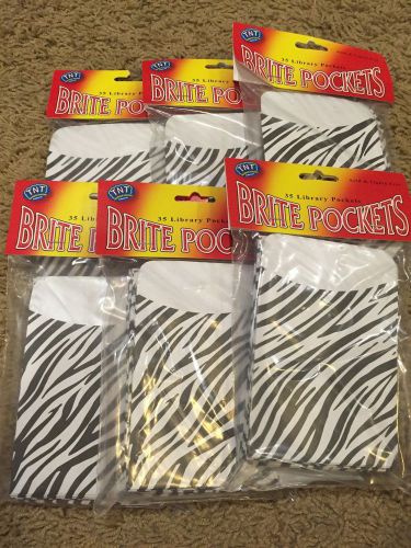 Library Pockets Zebra Print Lot Of 6 Packages