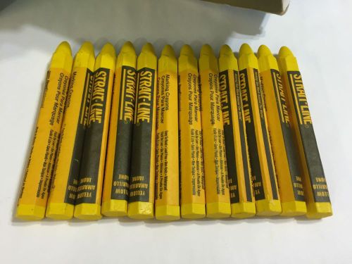 Straight Line Marking Crayon Water Proof Non-Toxic Yellow Lot of 12