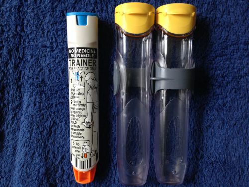 EpiPen/EpiPen Jr 2 Pack Carry Case Snap Closure Snap Together + trainer device