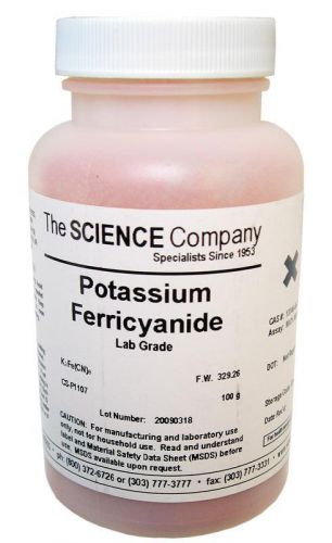 Nc-0738 potassium ferricyanide, 100g, cyanotype, photo chemical, crystal growing for sale