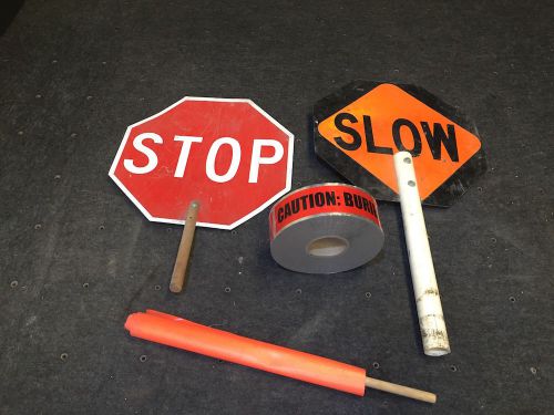 Construction / flagging safety materials (signs, tape, flags) for sale