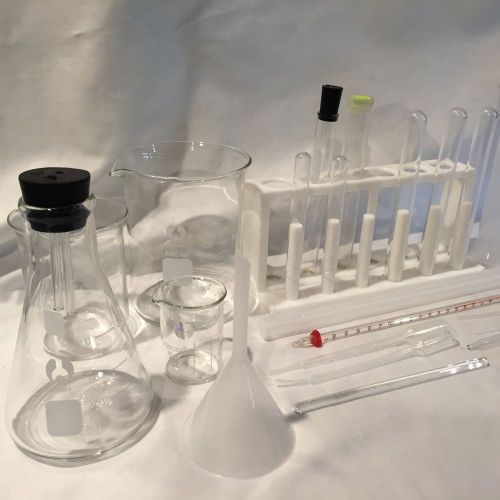 Basic chemistry 23-piece intermediate glassware and equipment kit for sale