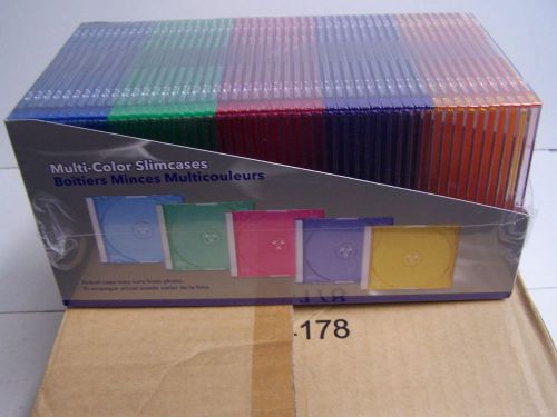CD/DVD Case Verbatim Slim Multi-Color Plastic Disc Jewel Storage Cases 50 Pack