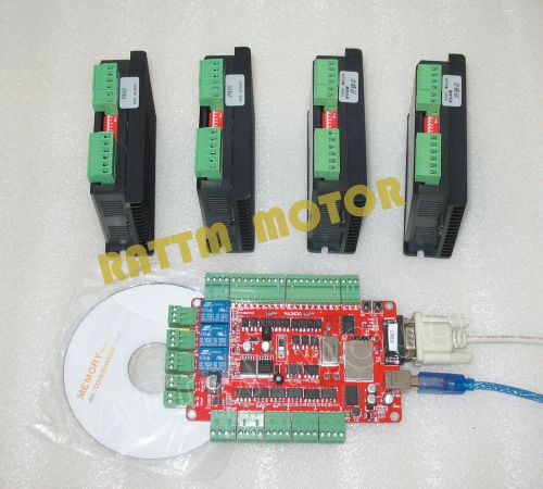 NEW 4 Axis Motor Driver CW5045 20-50V/4.5A Controller&amp;USB CNC Breakout Board Kit