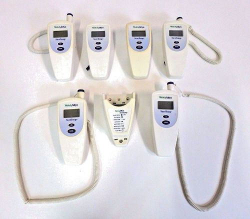 Lot of 6 Welch Allyn SureTemp 678 Thermometer w/ 4 Probe &amp; 1 Wall Mount Medical