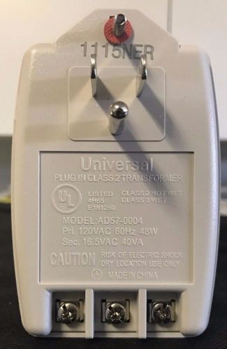 Brand new universal ub1640w 16.5 vac 40va plug-in wall transformer for sale