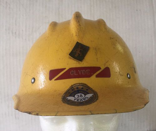 Vtg e.d. bullard 502 yellow hard boiled safety hat hard hat fiberglass for sale