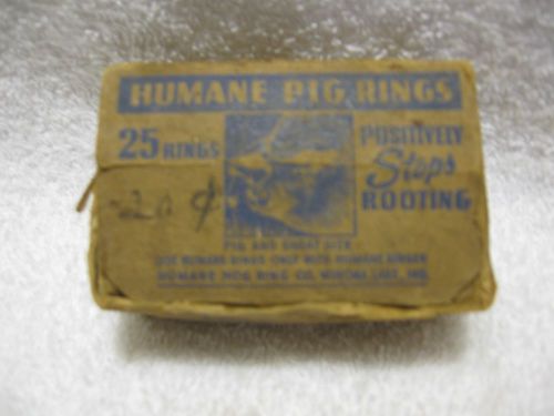 Vintage Box-25 Humane Pig &amp; Shoat Rings by Humane Hog Ring Co. Winona Lake,IND.!
