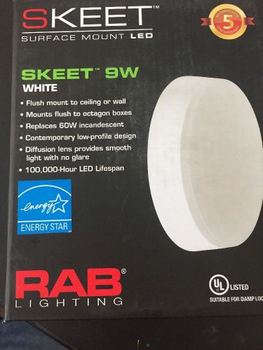 RAB skeet 9w surface mount LED round white NEW IN BOX
