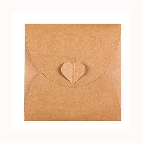 50 Pack Retro Love CD DVD Kraft Paper Sleeves Envelope from Ocharzy