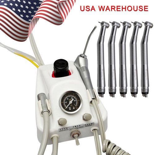 5x Dental Push High Sppeed Handpiece +1x Turbine Unit Work to Compressor 4 Holes