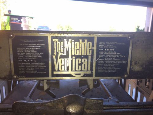 Miehle vertical press #2 for sale