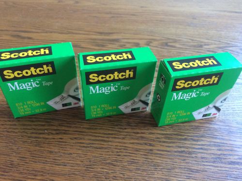 3m scotch magic tape - 3 huge rolls -  3/4&#034; x 1296&#034; (36 yds per roll) for sale