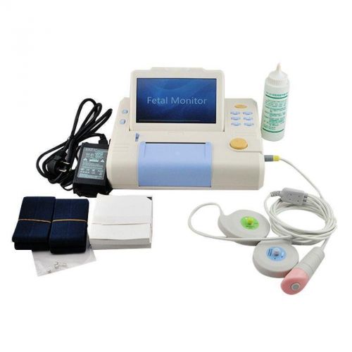 CE 7 Inch Touch Screen Baby Fetal Monitor FHR TOCO Probe Fetus movement +Printer