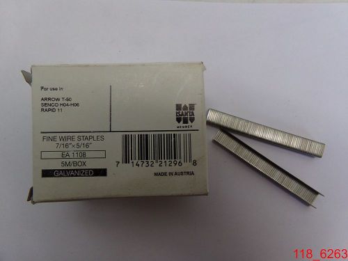 Qty=5,000 ISANTA EA1108 7/16&#034; x 5/16&#034; Fine Wire Staples Galvanized