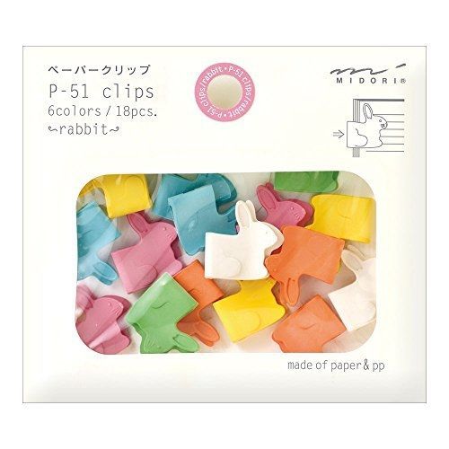 Midori Paper Clips, Animal Rabit, 18 Pieces (43299006)