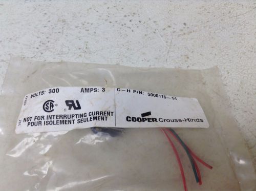Cooper Crouse-Hinds 5000115-14 300 V 3 A Pigtail Bulkhead Con 500011514 New (TB)