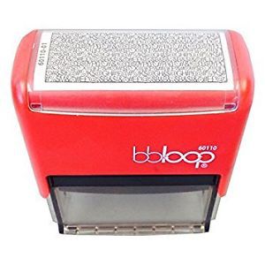 BBloop Stamp Identity Theft Guard. Self-Inking. 3&#034; x 1 3/8&#034; Print Surface. Recta
